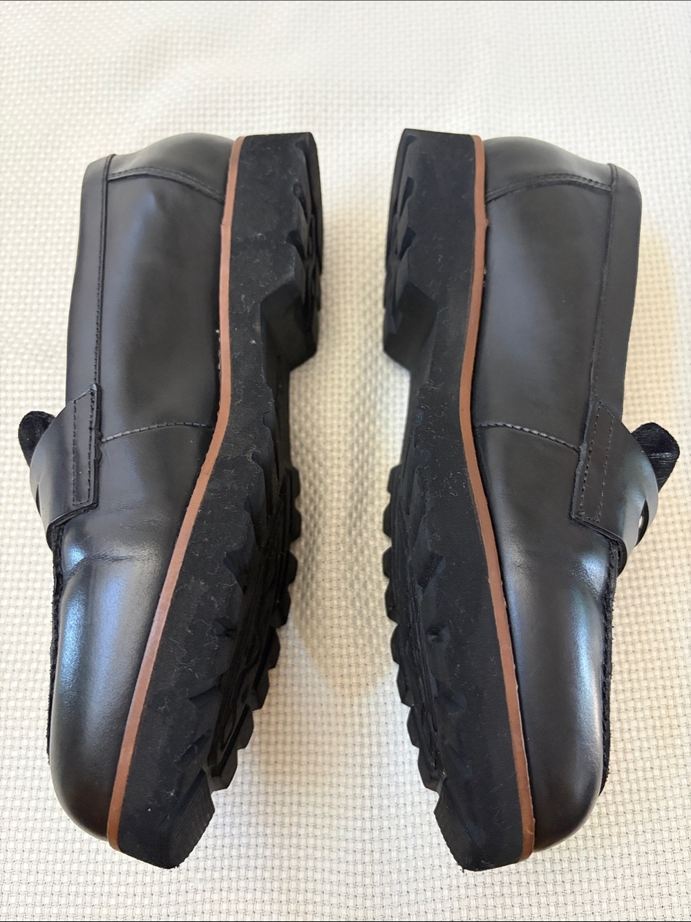 Earthies Black Leather & Haircalf Penny Loafers - Picture 7 of 9
